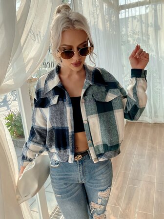 Plaid Button Through Jacket