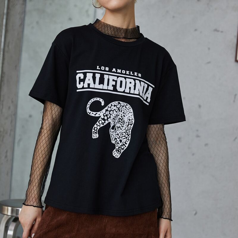 

Tiger & Letter Graphic Tee, Black