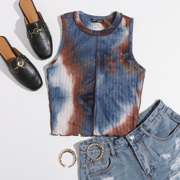 

Lettuce Trim Tie Dye Tank Top, Multicolor