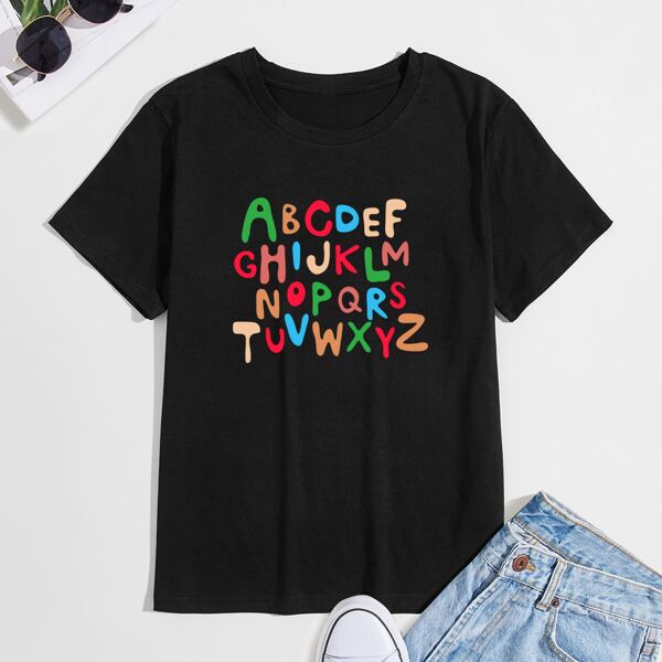 

Men Letter Graphic Tee, Black