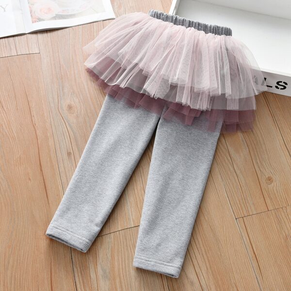 

Toddler Girls 2 In 1 Layered Mesh Panel Pants, Multicolor