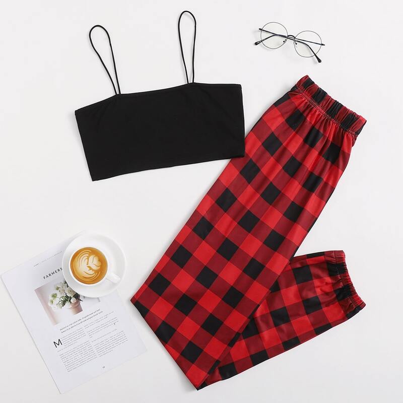 

Cami Top With Gingham Pants Pajama Set, Multicolor