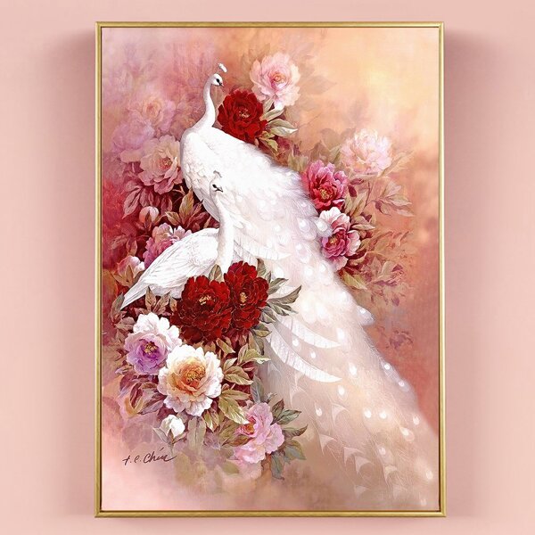 

Flower Print Wall Painting Without Frame, Multicolor
