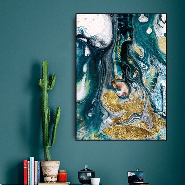 

Marble Pattern Wall Painting Without Frame, Multicolor