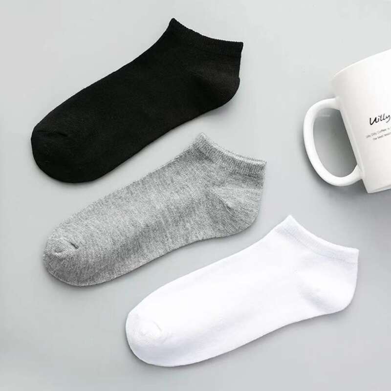 

3pairs Plain Ankle Socks, Multicolor