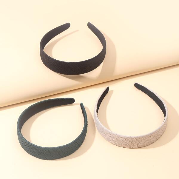 

3pcs Plain Hair Hoop, Multicolor