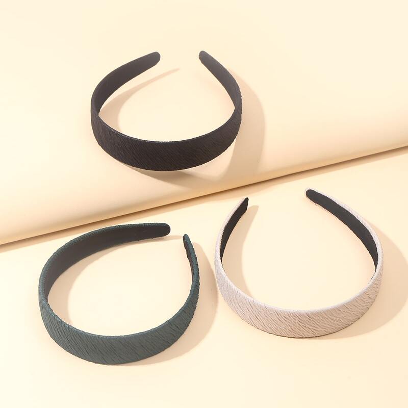 

3pcs Plain Hair Hoop, Multicolor