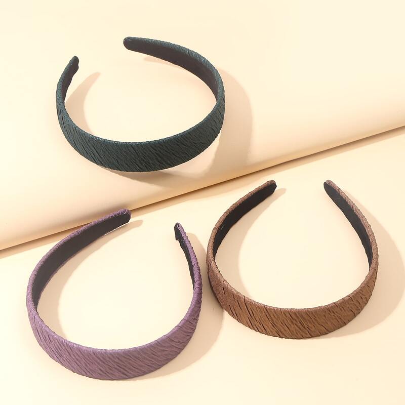

3pcs Plain Hair Hoop, Multicolor