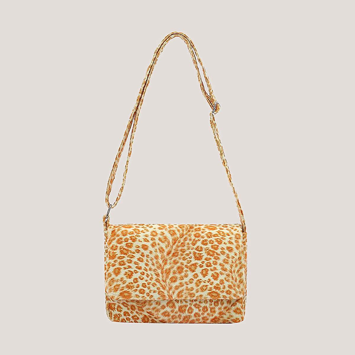 

Leopard Fluffy Crossbody Bag, Multicolor