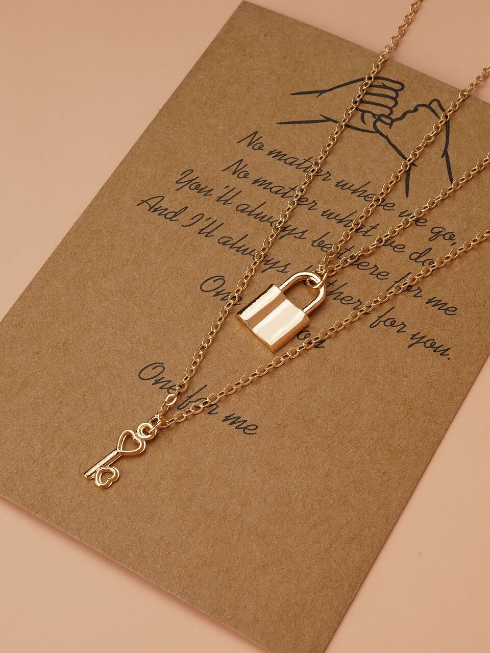 2pcs Lock Charm Necklace