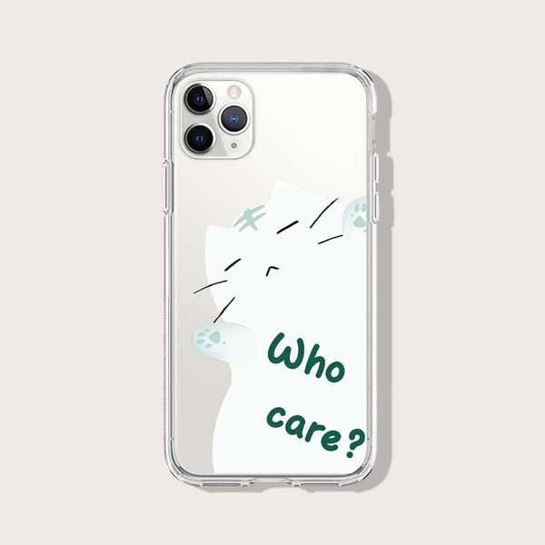 

Cartoon Cat iPhone Case, Clear