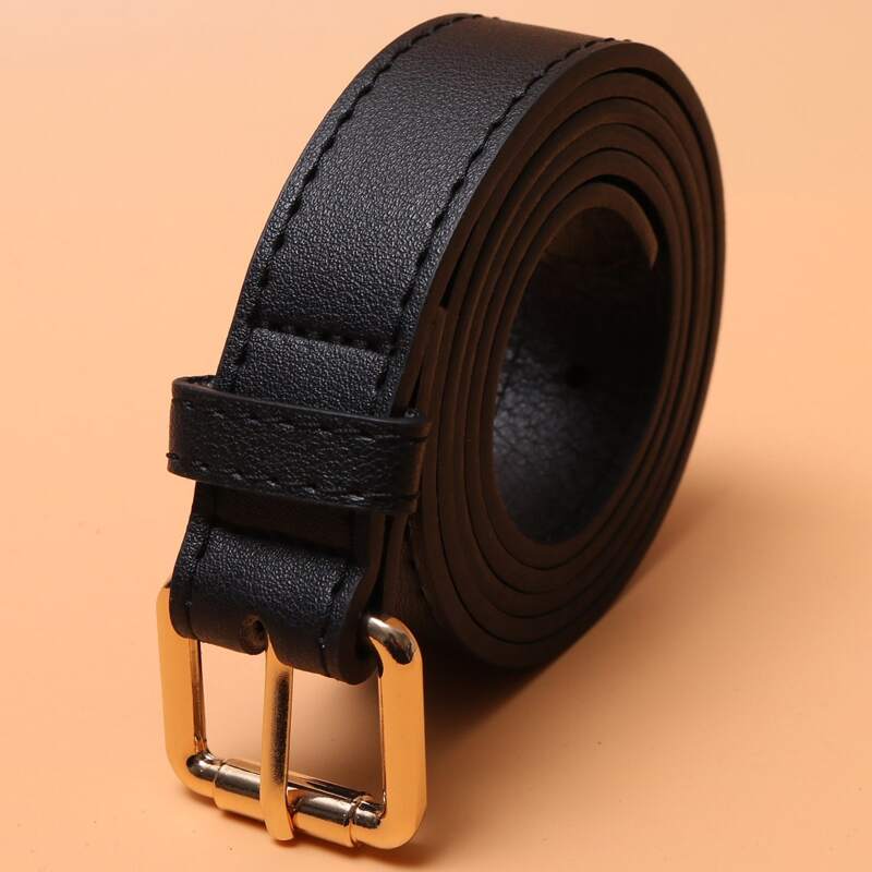 

1pc Simple Buckle Belt, Black