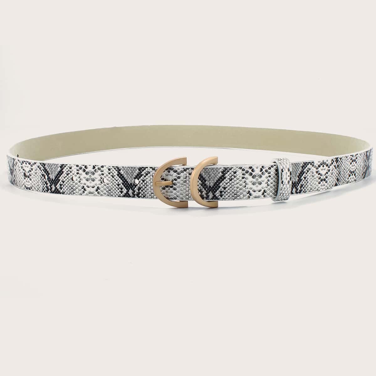 

1pc Snakeskin Pattern Buckle Belt, Multicolor