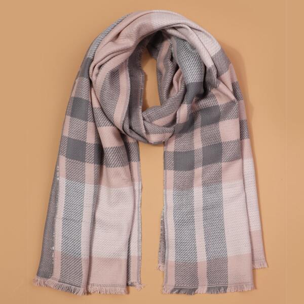 

Raw Hem Plaid Scarf, Multicolor