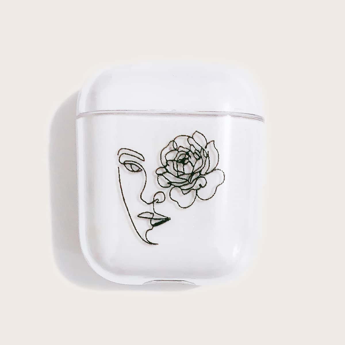 

Line Art Clear Airpods Case