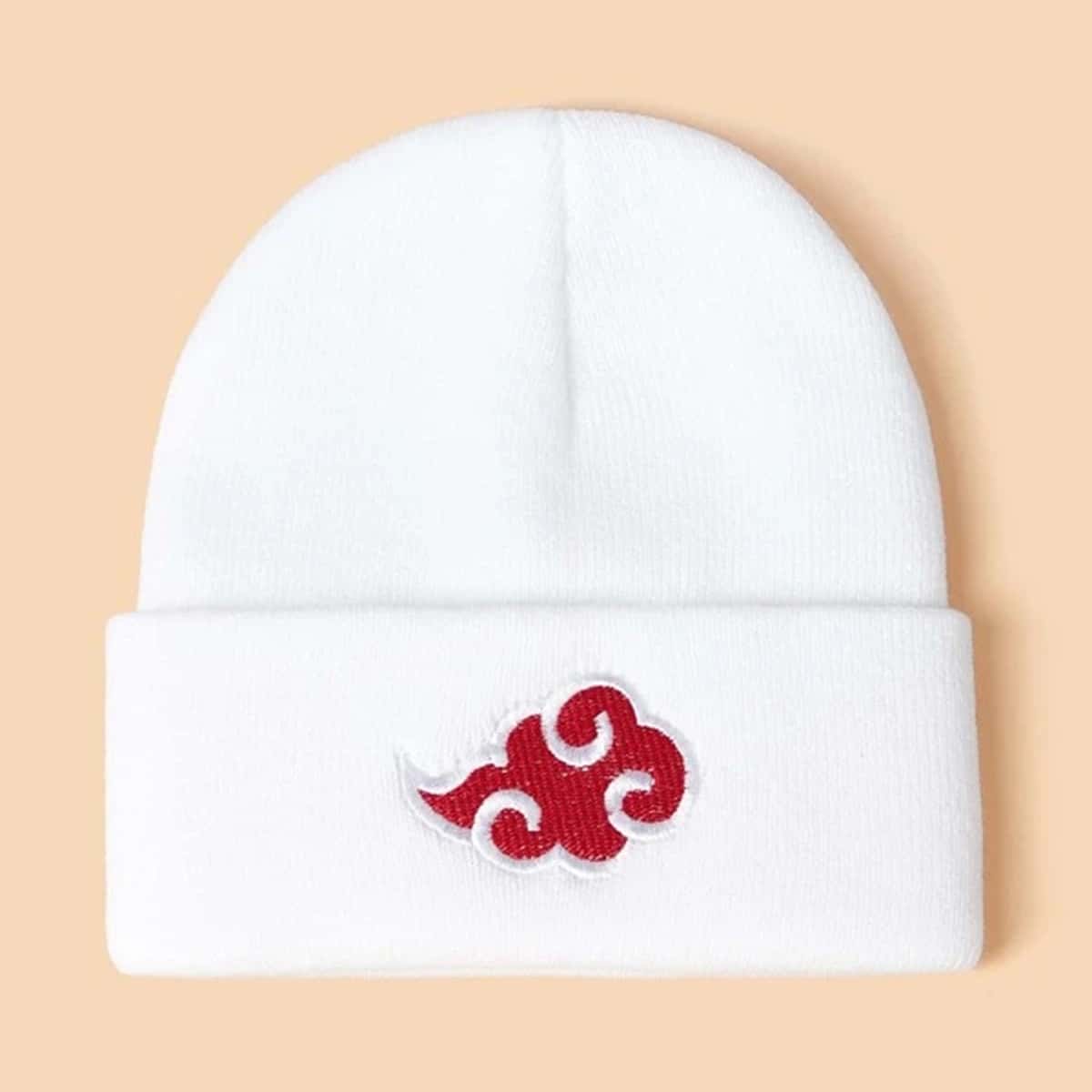 

Cloud Embroidery Beanie, White