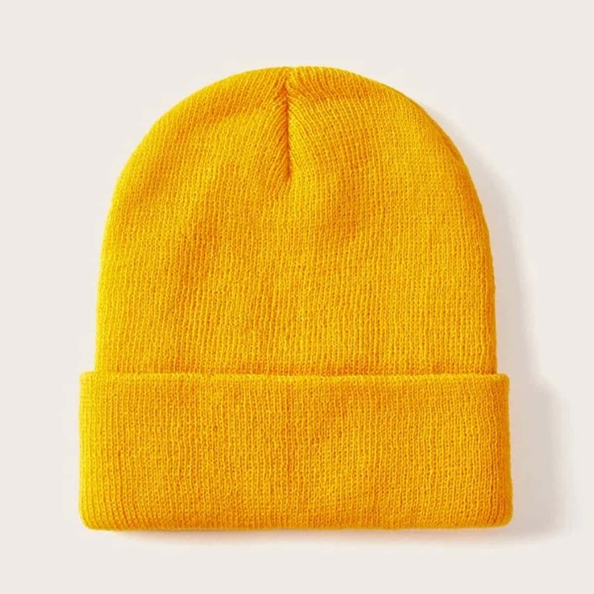 

Simple Solid Beanie, Yellow