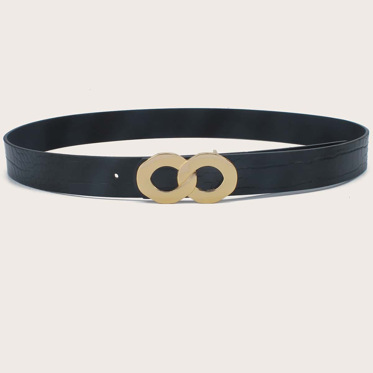 

1pc Metal Buckle Belt, Black