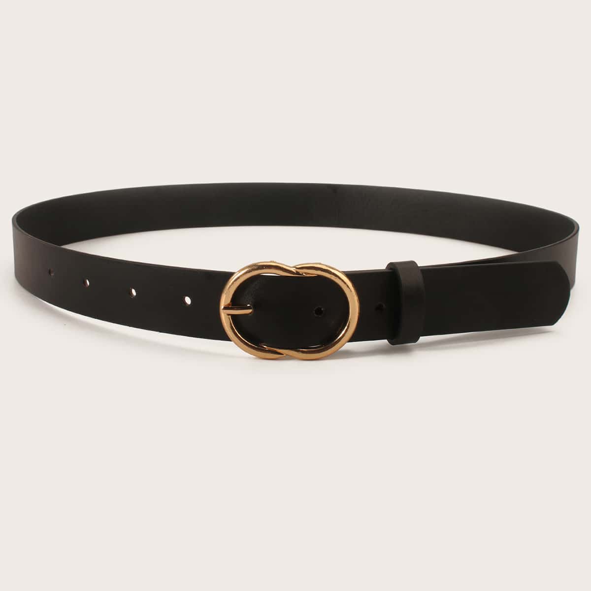 

1pc Simple Buckle Belt, Black