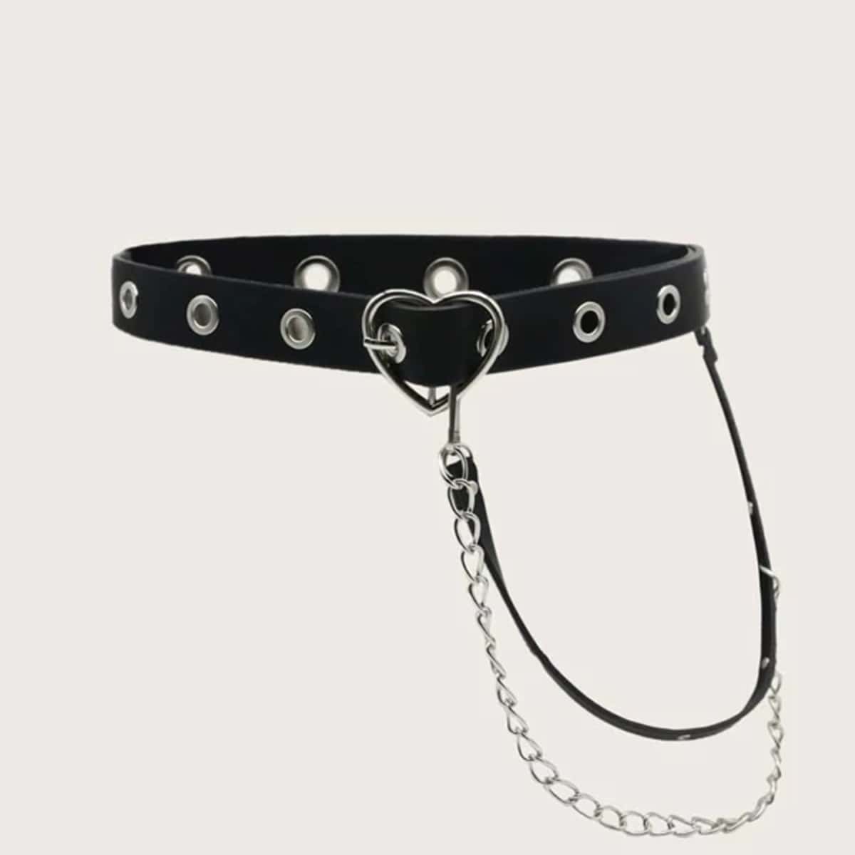 

1pc Heart Design Buckle Belt, Black