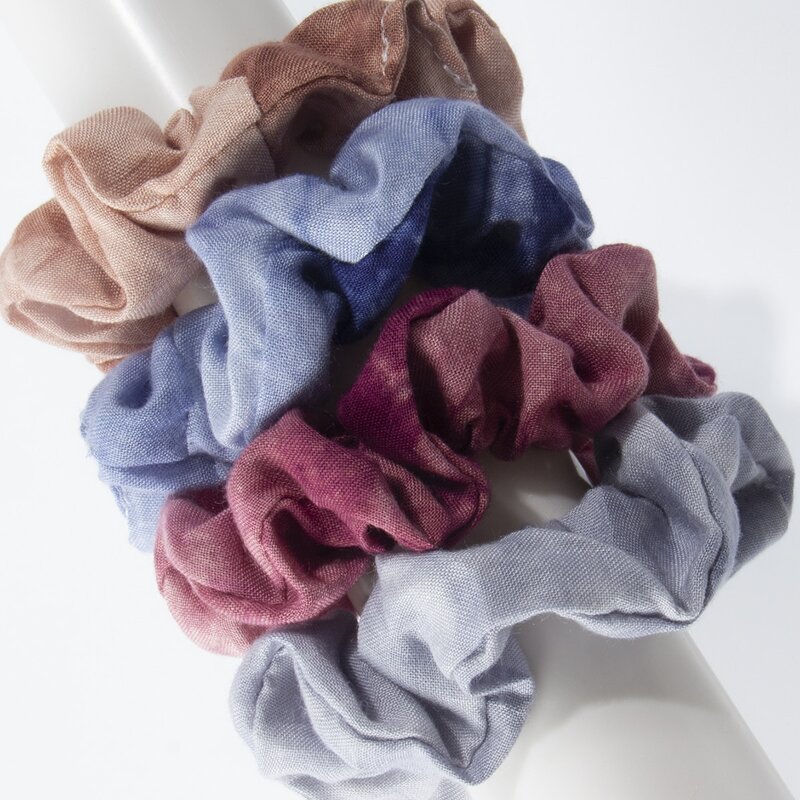 

4pcs Color Block Scrunchie, Multicolor