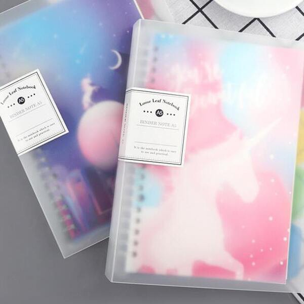 

1pc Random Pattern Loose-leaf Notebook, Multicolor