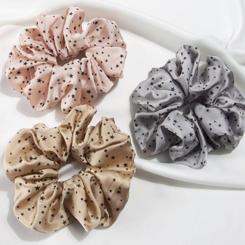 

3pcs Star Pattern Scrunchie, Multicolor