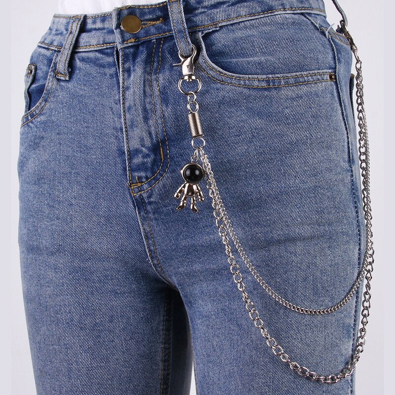 

1pc Cartoon Design Chain Belt, Silver