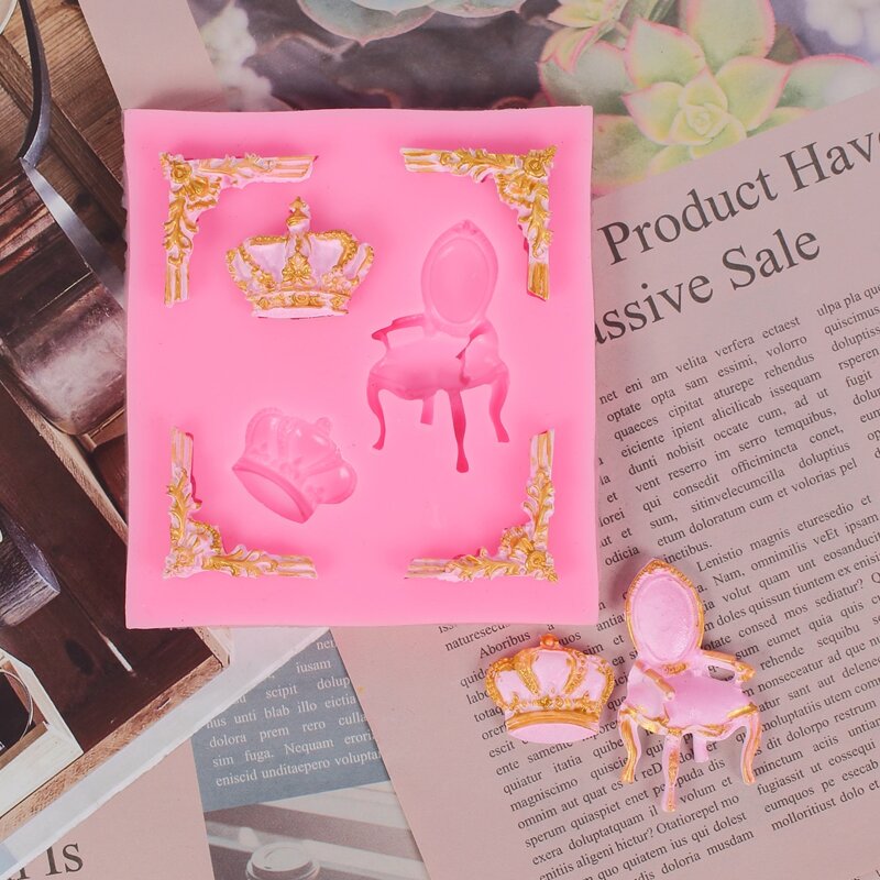 

1pc Crown Design Baking Mold, Pink