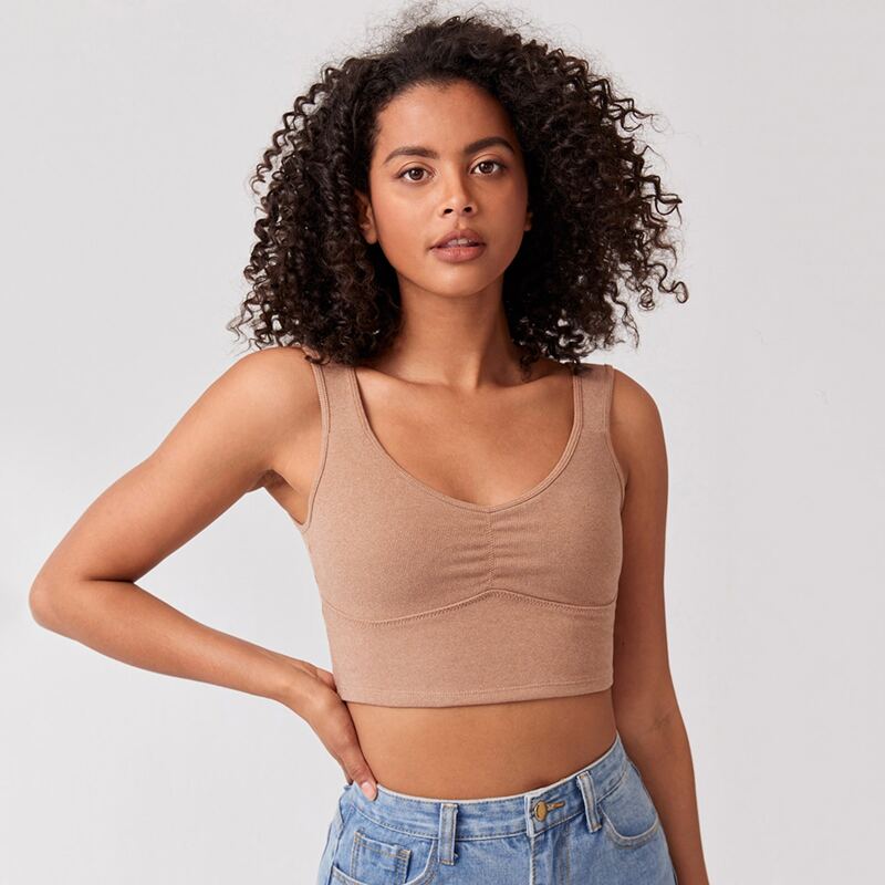 

Solid Simple Bralette, Khaki