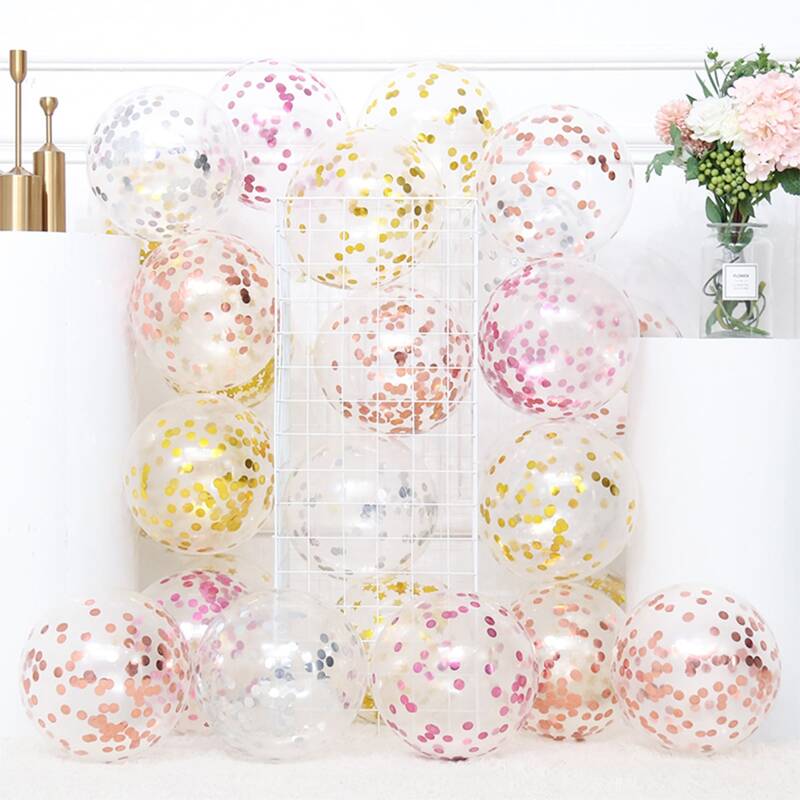 

20pcs Random Color Sequin Balloon, Clear