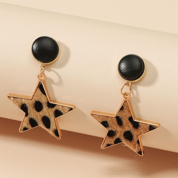 

Star Charm Drop Earrings, Gold