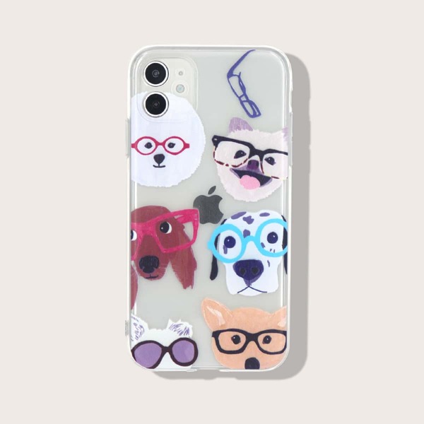 

Cartoon Dog Clear iPhone Case, Multicolor