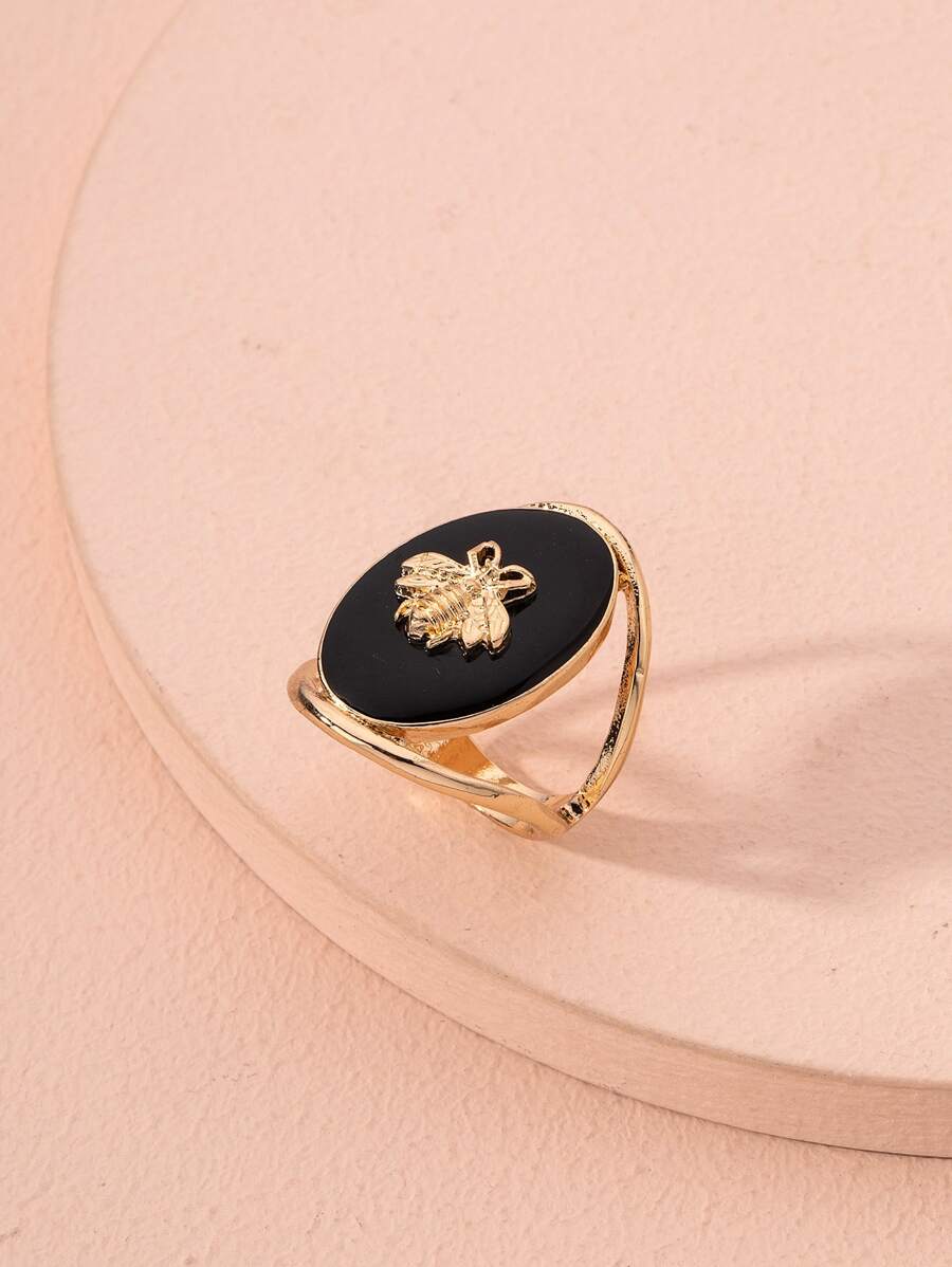 蜜蜂裝飾戒指 - 金黃色 - 查看 1