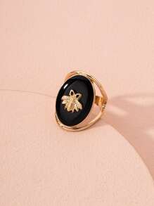 蜜蜂裝飾戒指 - 金黃色 - 查看 2