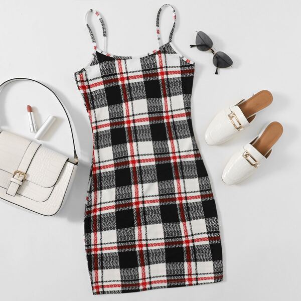 

Plaid Bodycon Dress, Multicolor