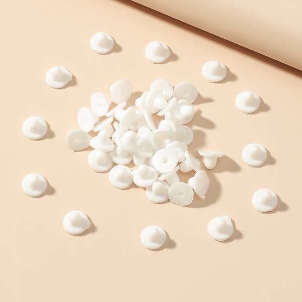 

50pcs Minimalist Earring Back Plug, White