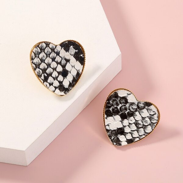 

Heart Design Stud Earrings, Multicolor