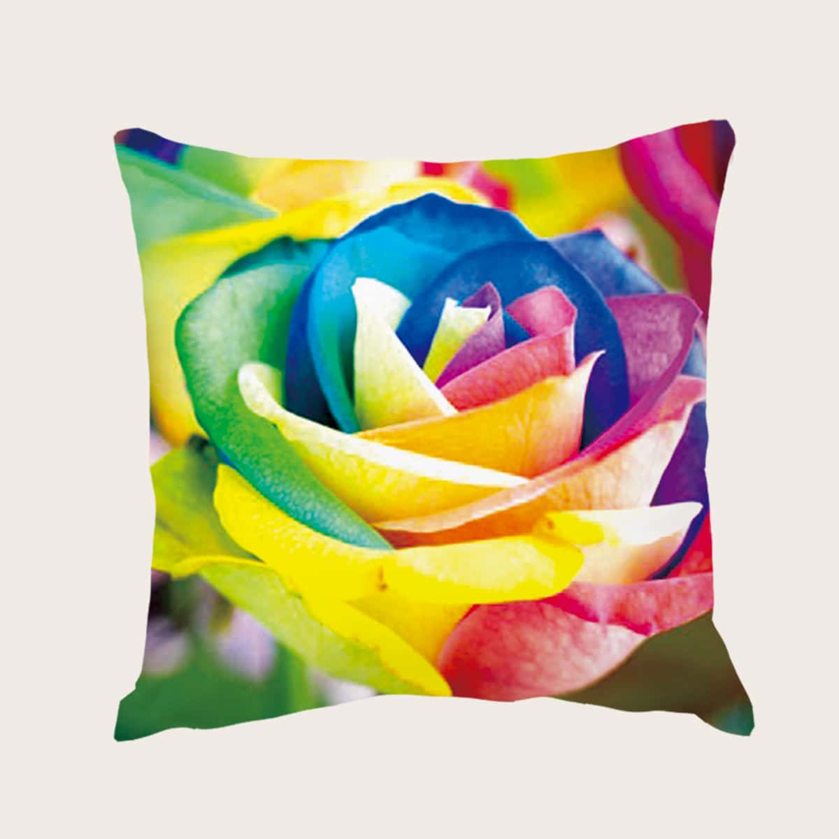 

Rose Print Cushion Cover Without Filler, Multicolor