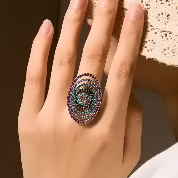 

Rhinestone Decor Ring, Multicolor