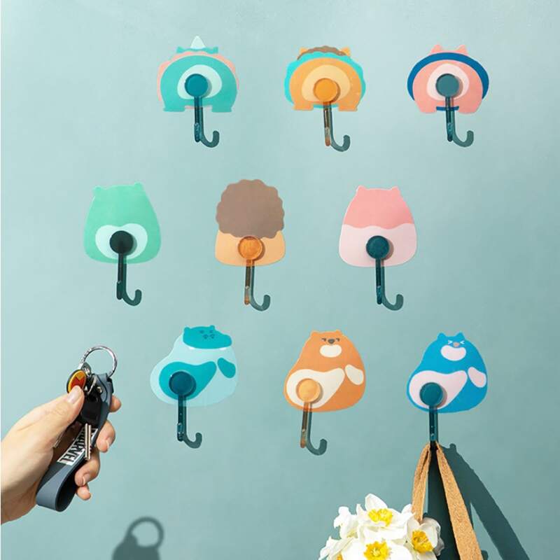 

4pcs Cartoon Design Random Wall Hook, Multicolor