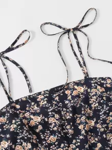 Soleia Đầm Thắt nút Họa tiết hoa Boho - Nhiều màu - Xem 4