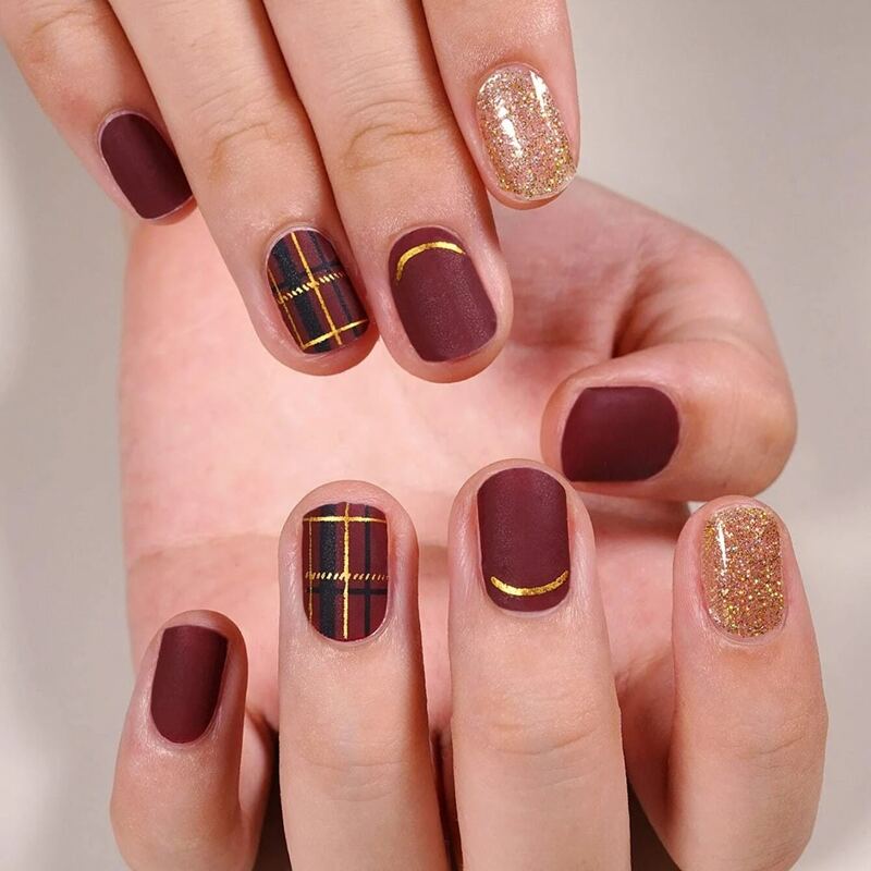 

1sheet Christmas Tartan Nail Sticker, Multicolor