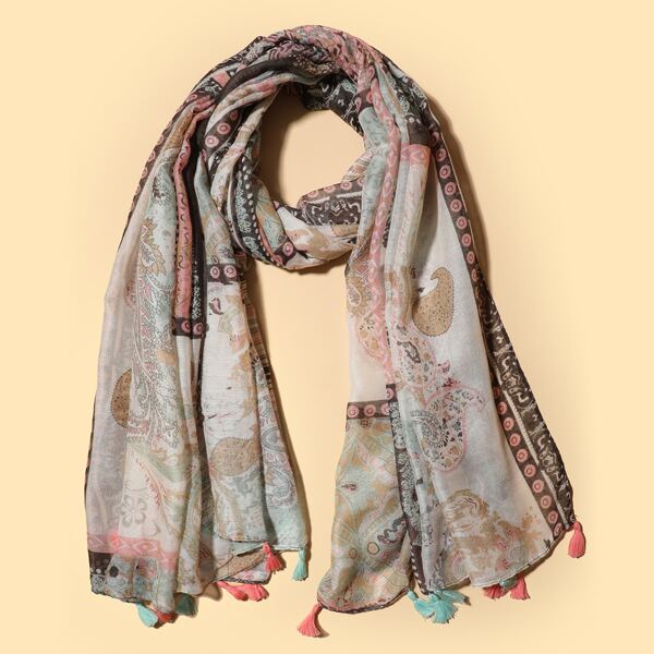 

Tassel Decor Scarf, Multicolor