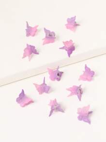 12pcs Butterfly Decor Hair Claw - Purple - View 2