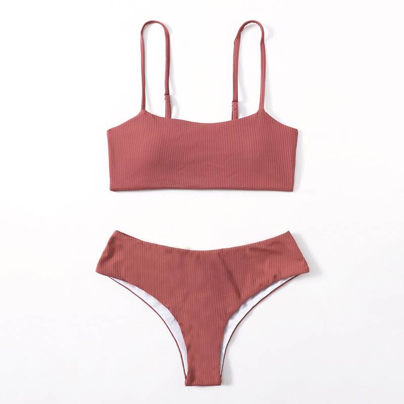 

Solid Bikini Swimsuit, Redwood