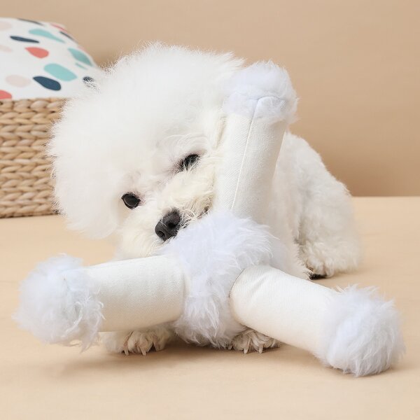 

Plush Dog Tumbler Toy, Beige
