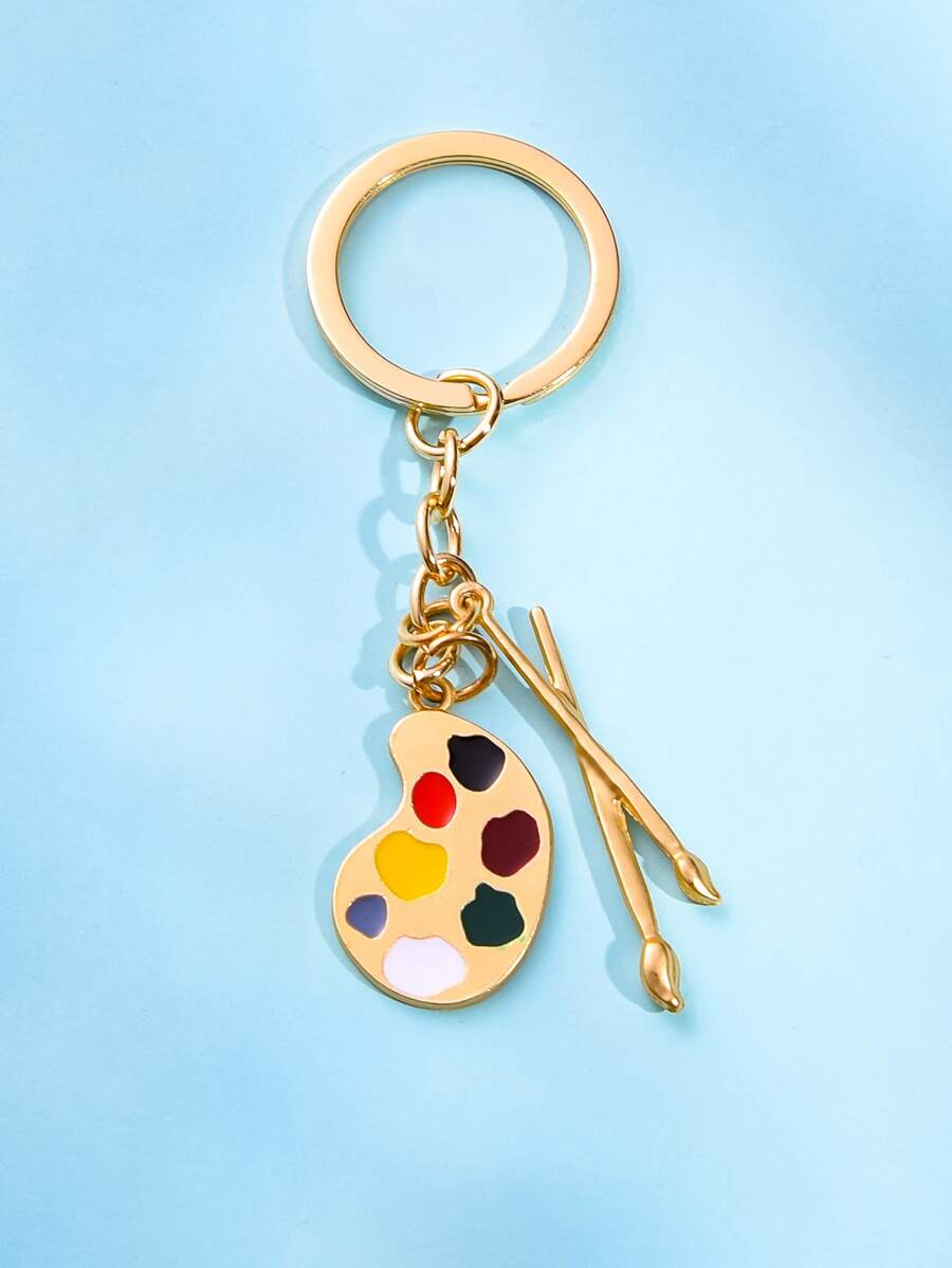 Móc khóa charm cọ vẽ - Vàng - Xem 1