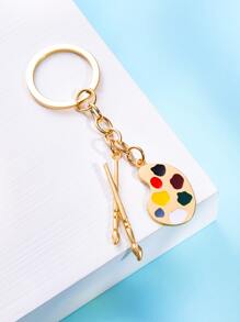 Móc khóa charm cọ vẽ - Vàng - Xem 2