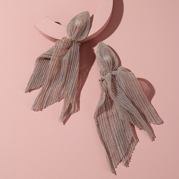 

Ribbed Mesh Drop Earrings, Khaki